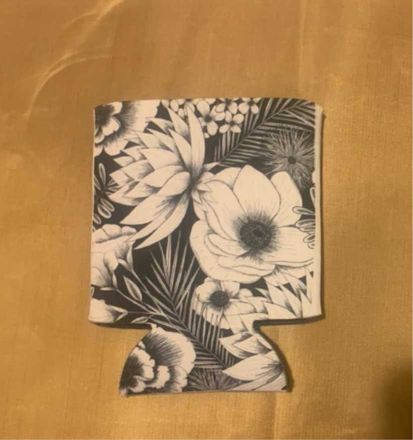 Flowers & Leaves Fabric Can Cooler