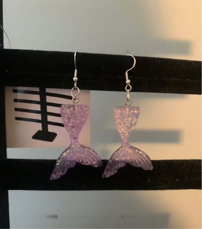 Light Purple Mermaid Tail Earrings