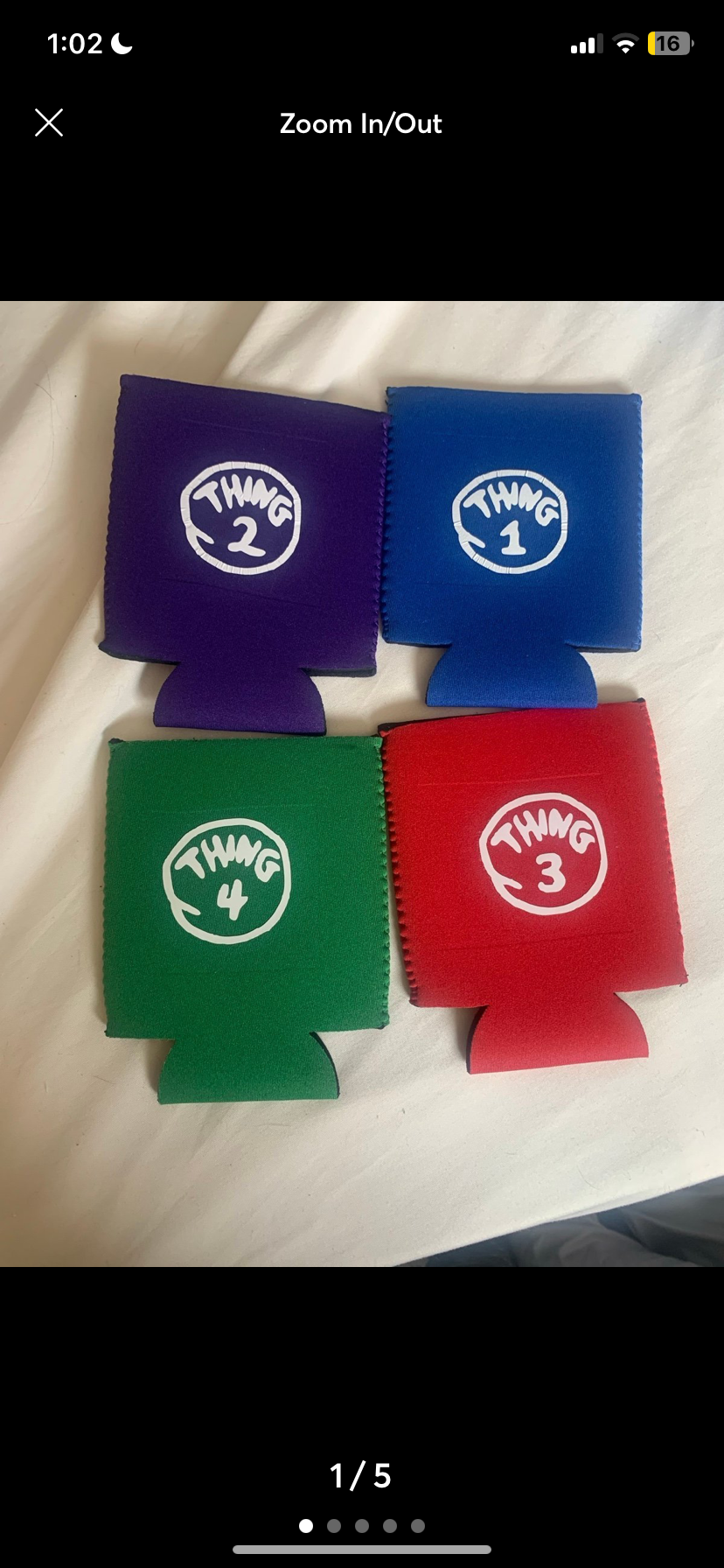Thing 1 - 4 Fabric Can Cooler Set