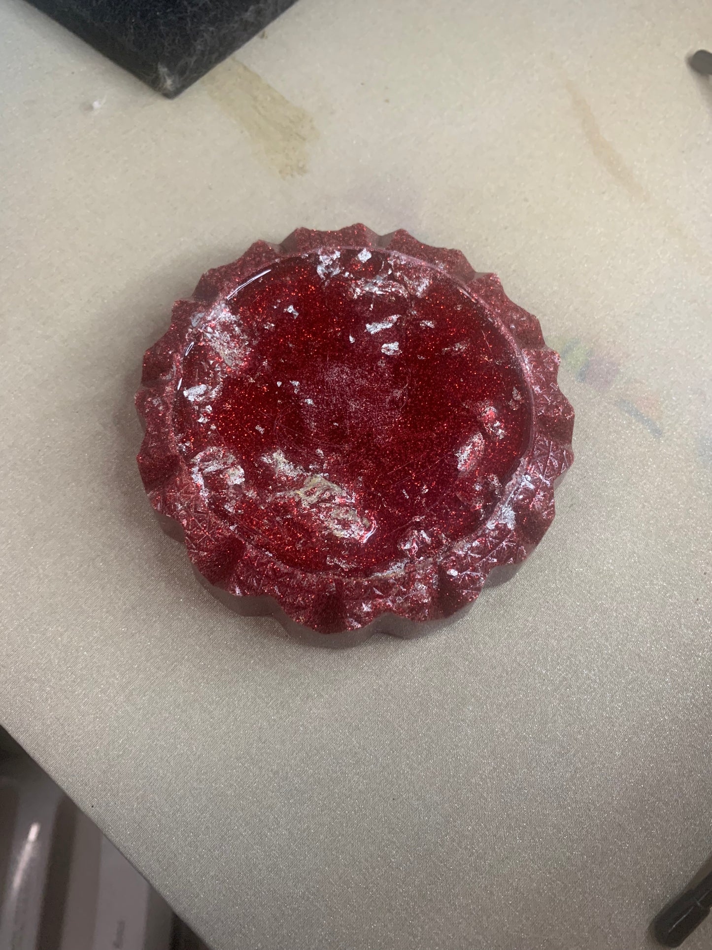 Red & Silver Ashtray