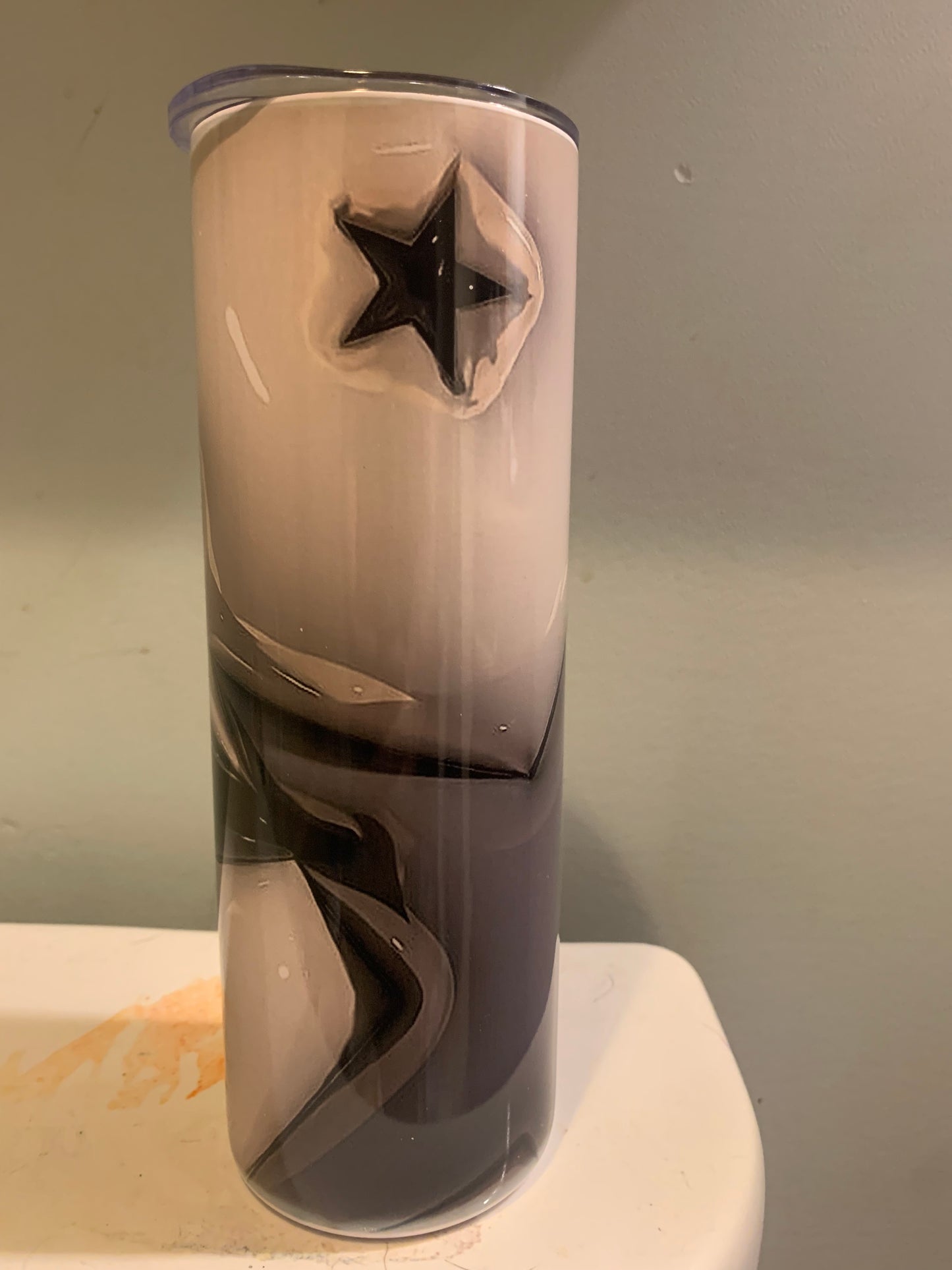 Gray Puffy Star Tumbler