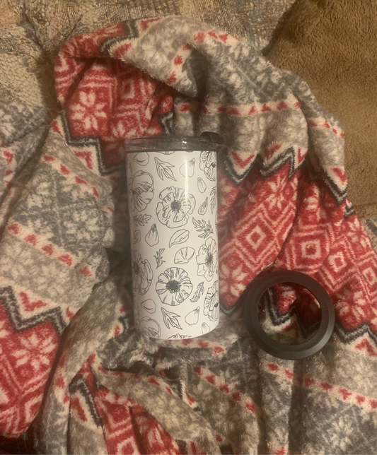 4 N 1 Drawn Flowers Can Cooler