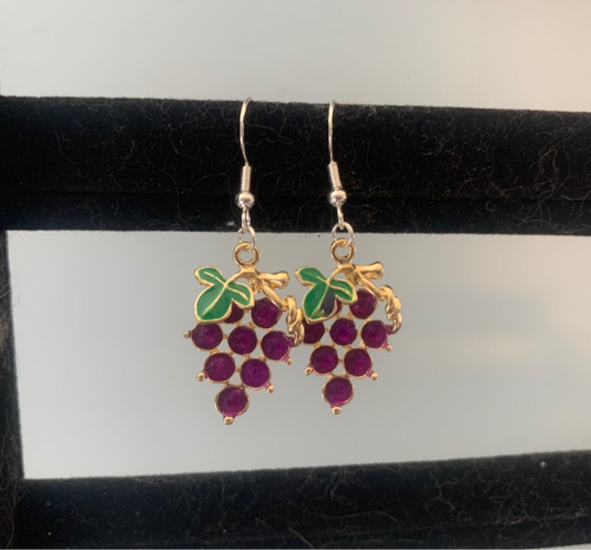 Purple Grape Earrings
