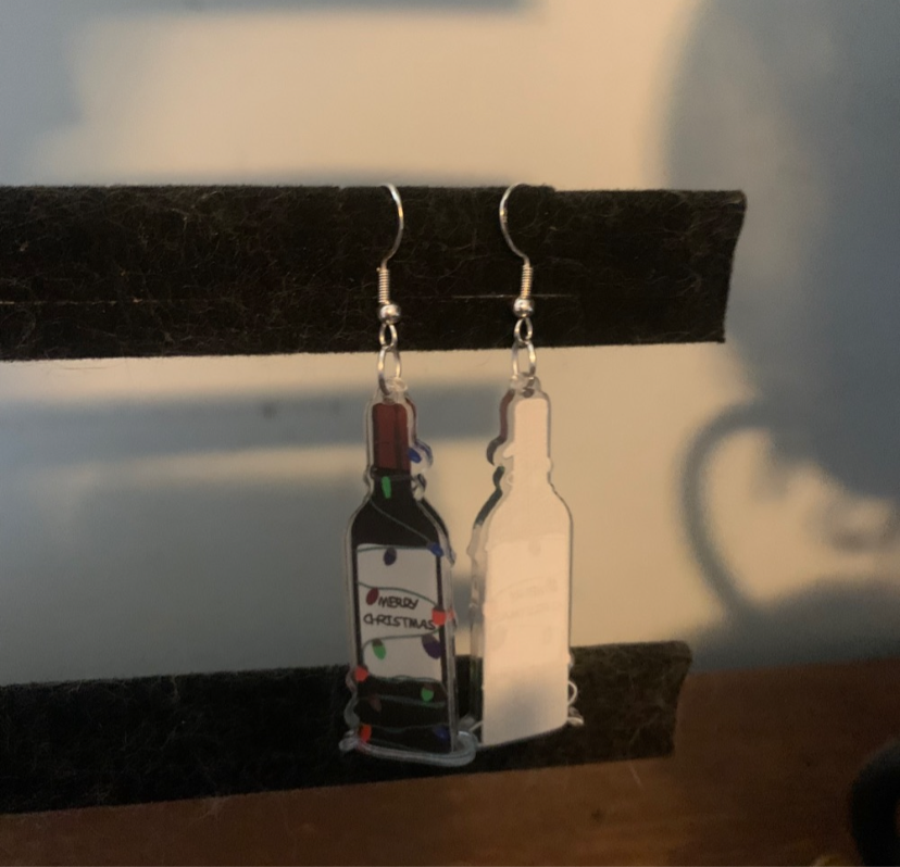 Christmas Wine Earring