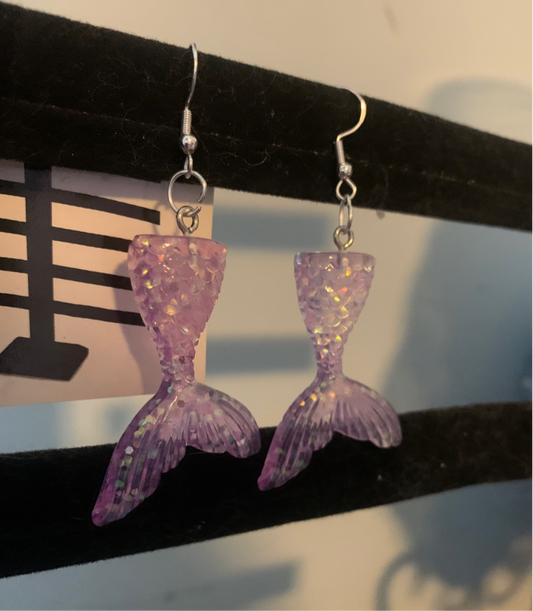 Light Purple Mermaid Tail Earrings