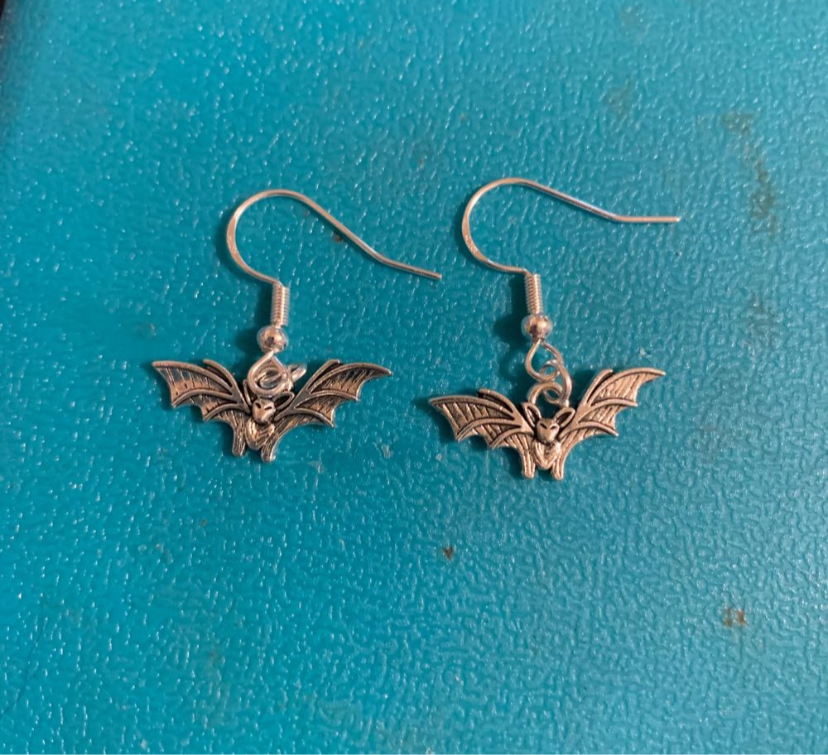 Small Flying Bat Earring