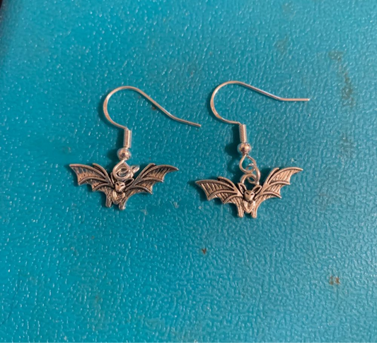 Small Flying Bat Earring