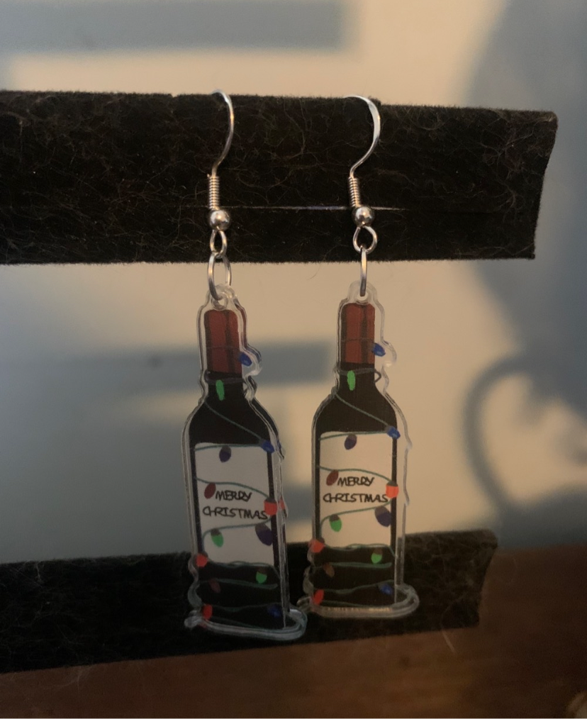 Christmas Wine Earring