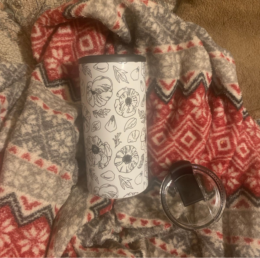 4 N 1 Drawn Flowers Can Cooler