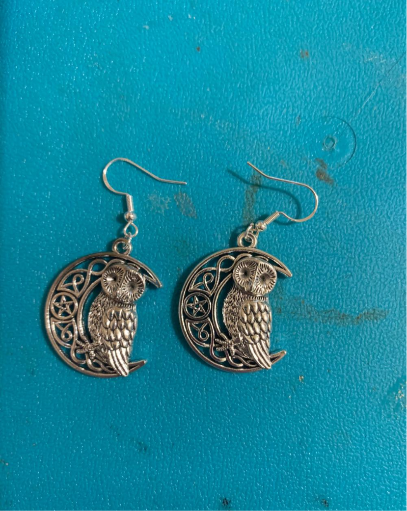 Owl & Moon Earring