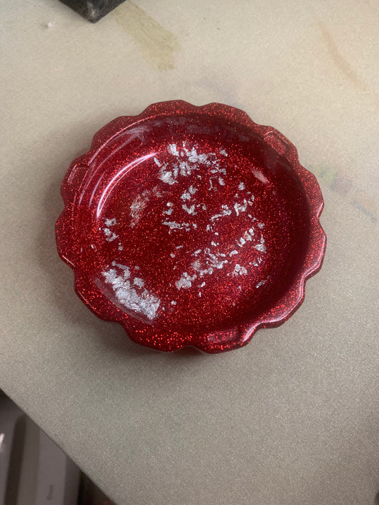 Red & Silver Ashtray