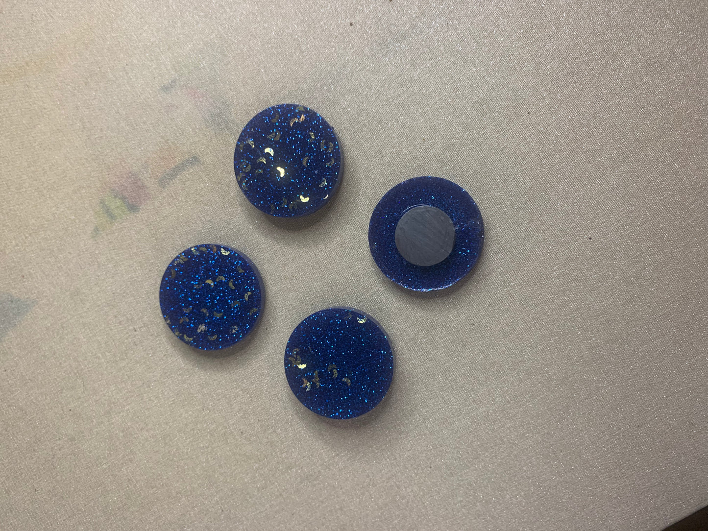 Blue & Gold Moon Magnet set