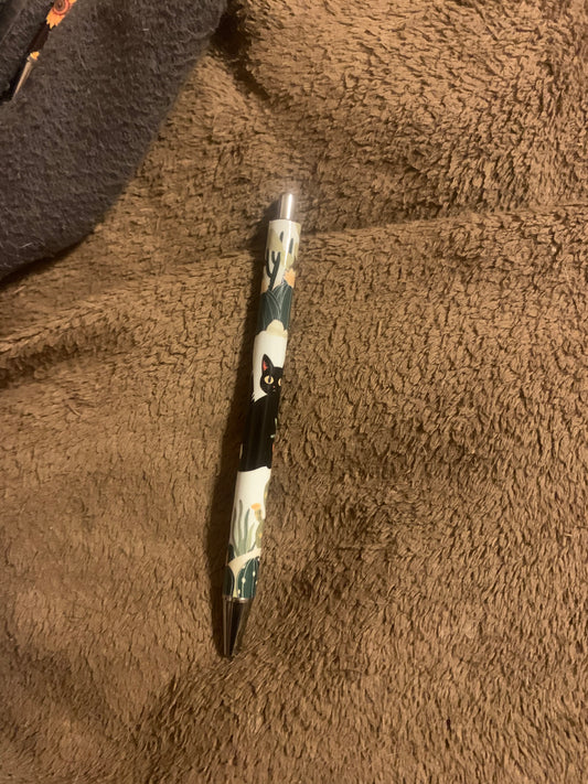 Black Cat & Cactus Pen